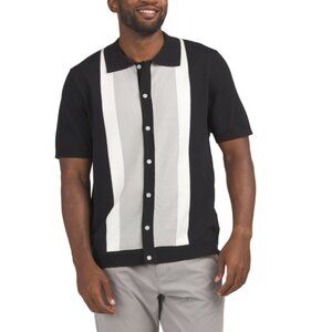 M MAGASCHONI Black Multi Striped Sweater Polo